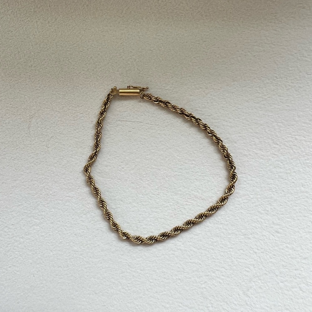 Solid 14k yellow gold twist bracelet